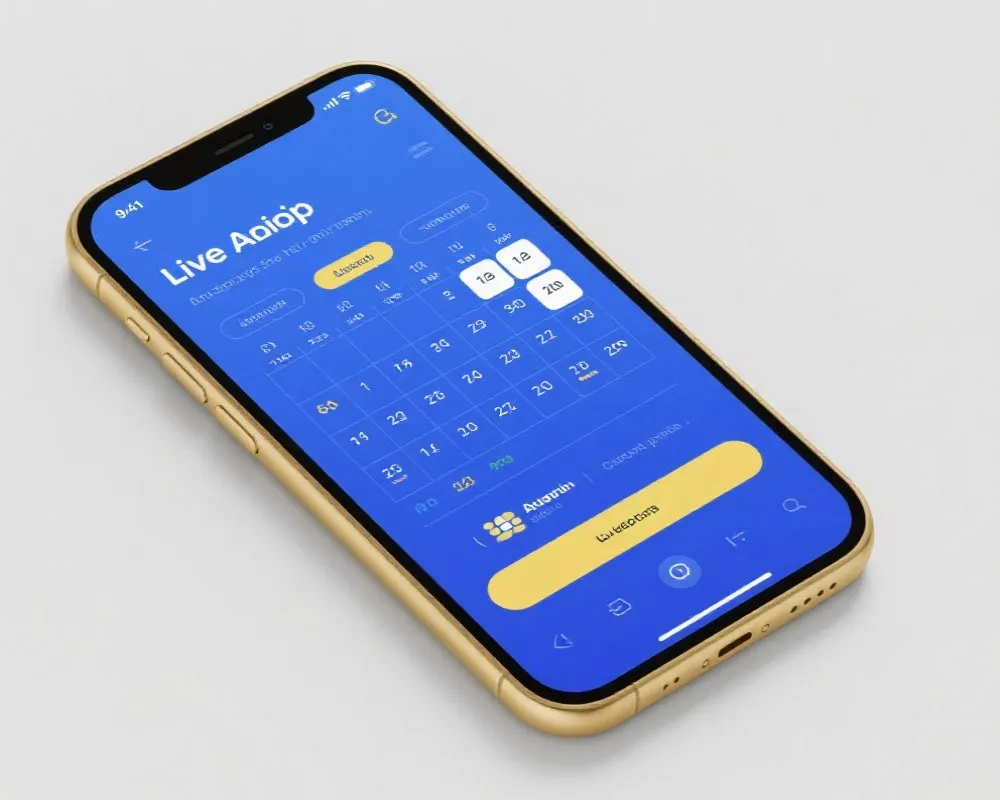 賽程與即時比分行動介面示意圖